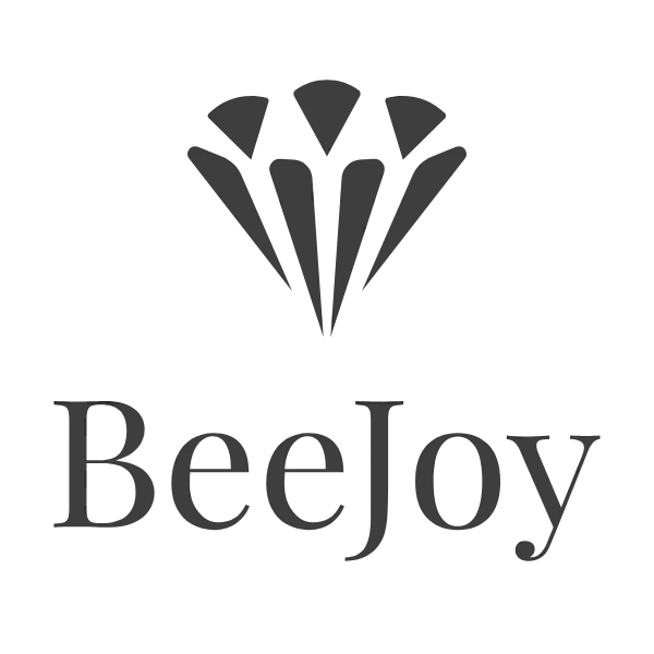Beejoy horizontal charcoal logo for light backgrounds